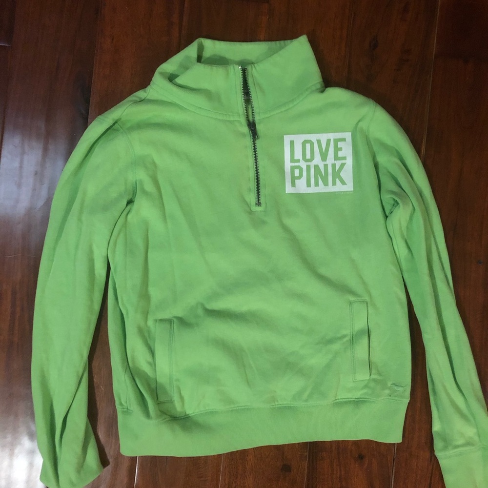 Victoria’s Secret VS PINK Quarter Zip 1/4 Green